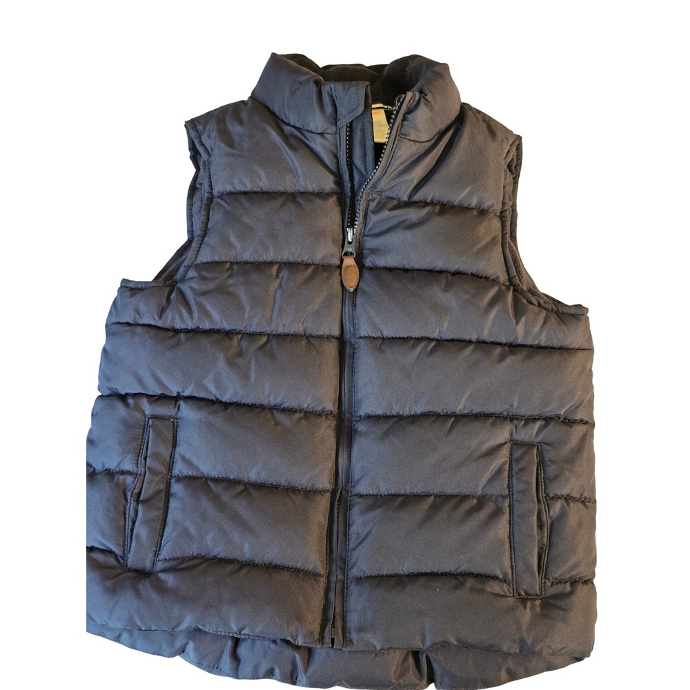 Gymboree Kids Navy Blue Puffer Vest Fleece Lined Quilted Full Zip Size 6 Unisex